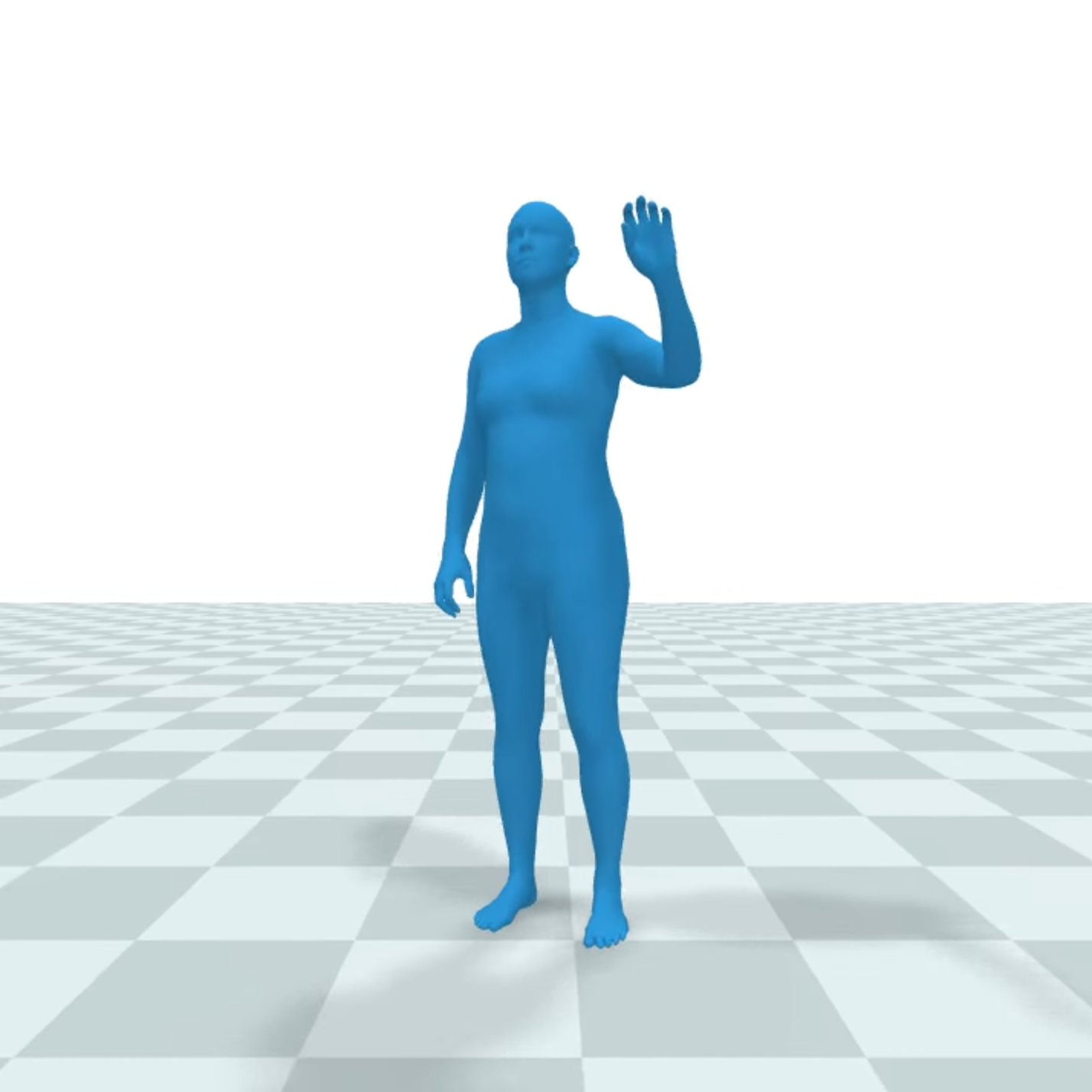 Rendered figure waving